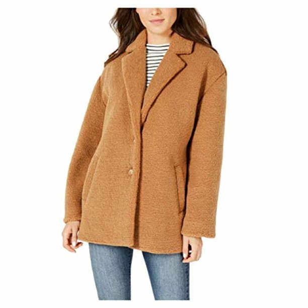 Collection B Juniors' Faux-Fur Coat Size L # 18B 83 NEW