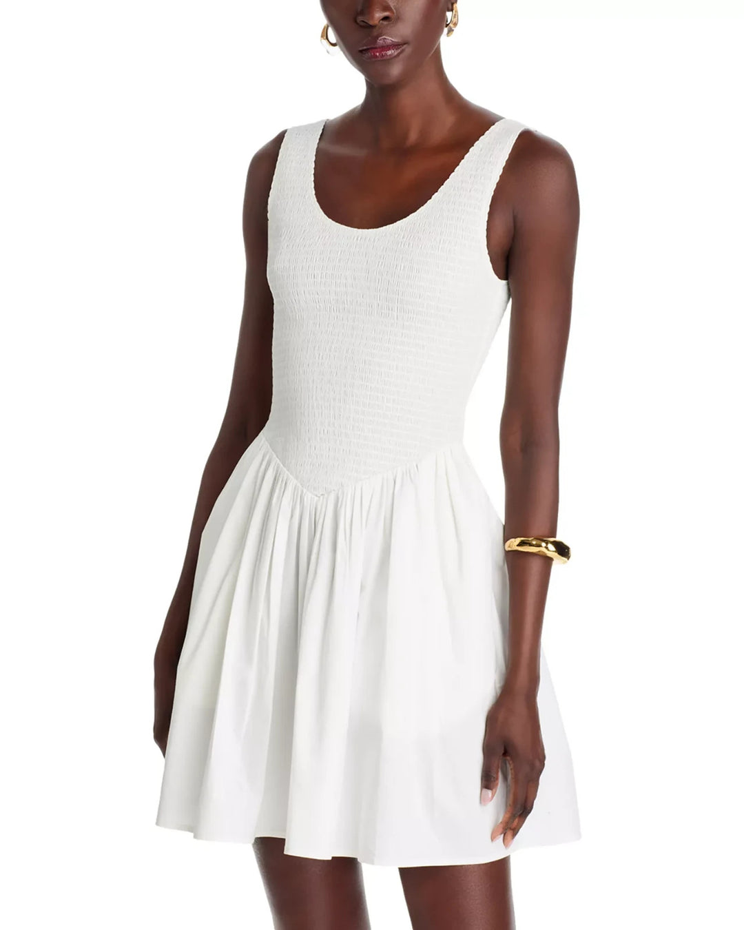 WAYF Dana Smocked Mini Dress MSRP $88