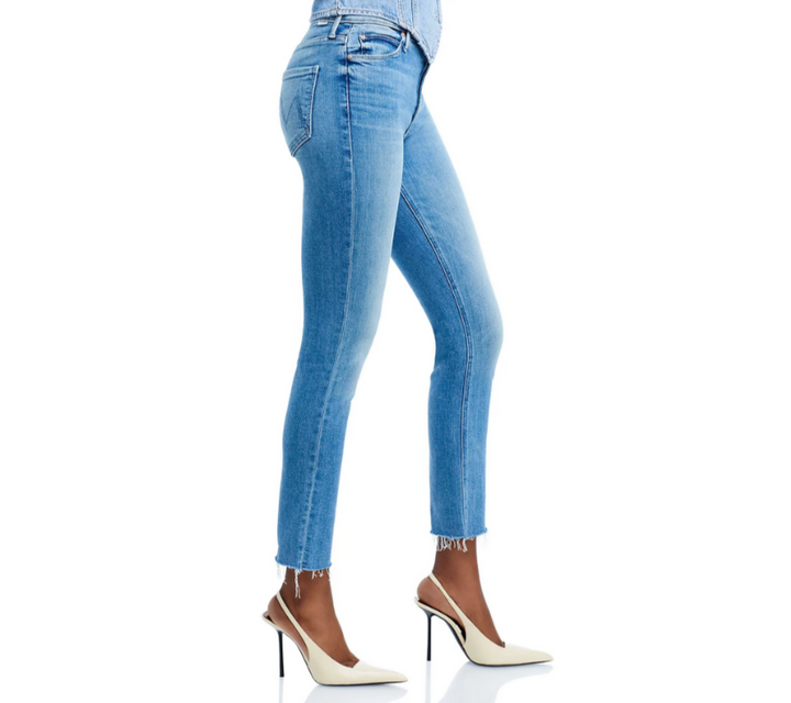 MOTHER Dazzler Mid Rise Ankle Fray Jeans MSRP $238