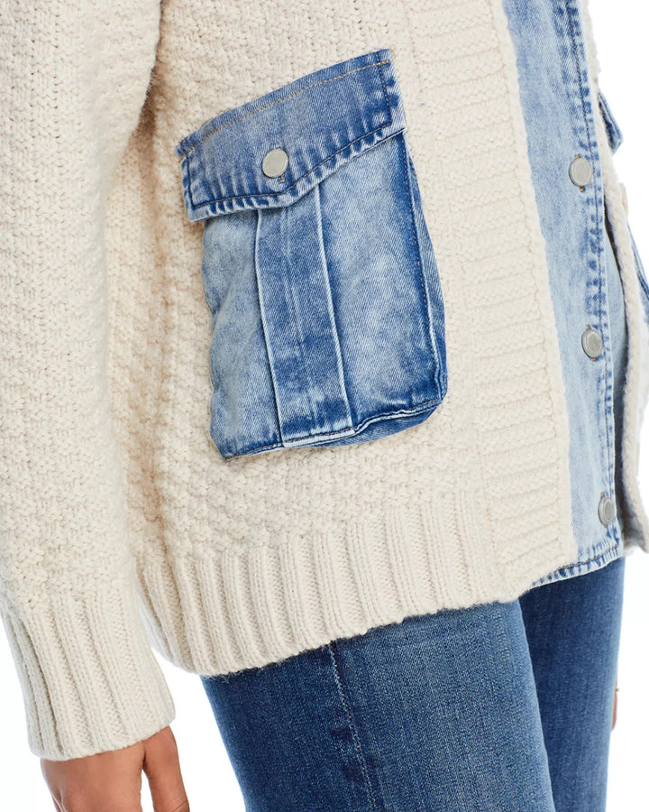 BLANKNYC Last Call Mixed Media Cardigan MSRP $168