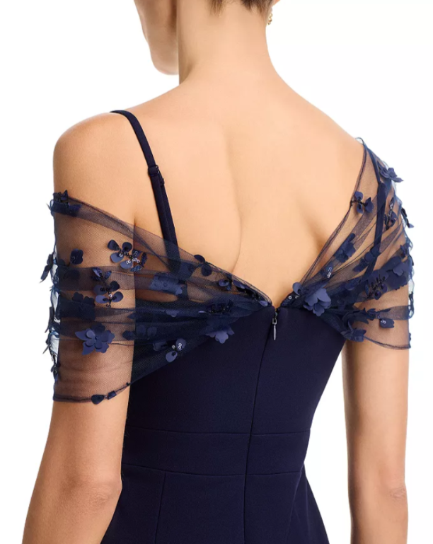 Eliza J Beaded Twist Overlay Gown MSRP $248