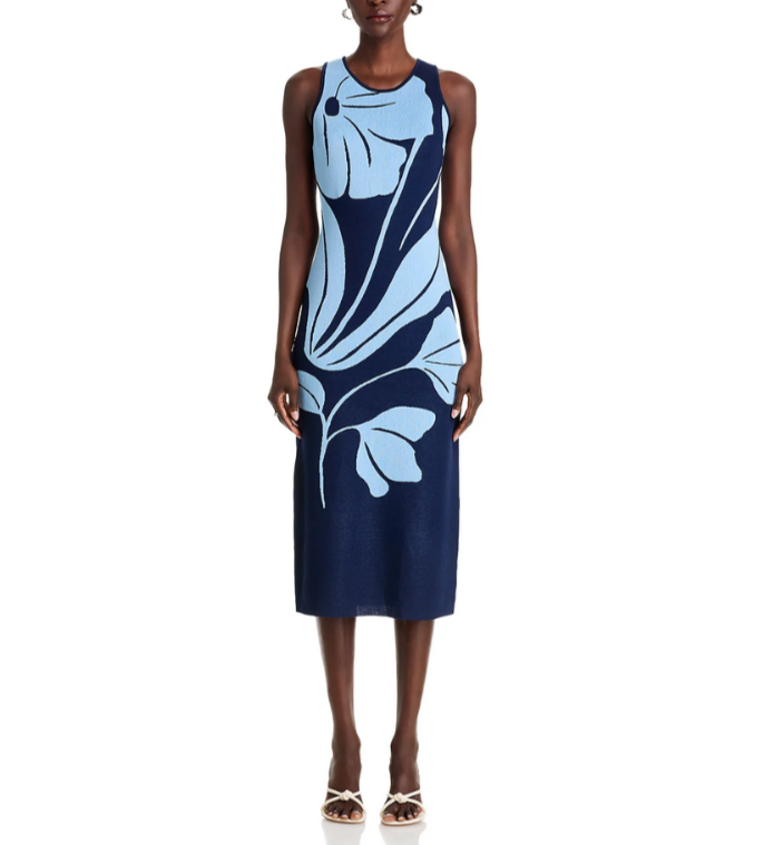 T Tahari Exploded Floral Midi Dress MSRP $98