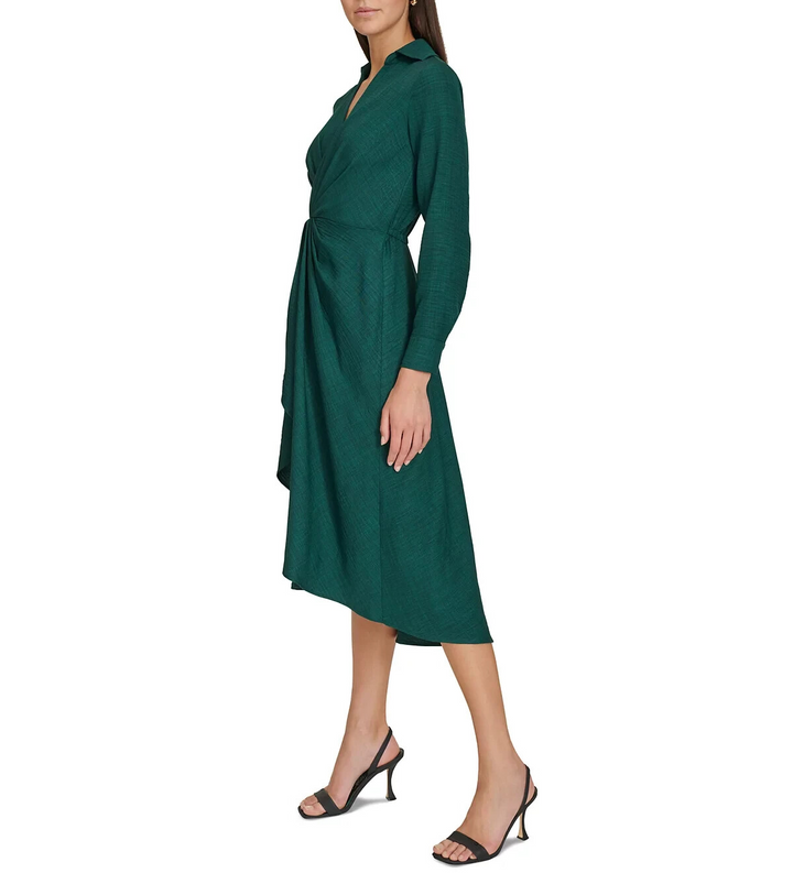 Calvin Klein Pull-On Long-Sleeve A-Line Dress MSRP $134