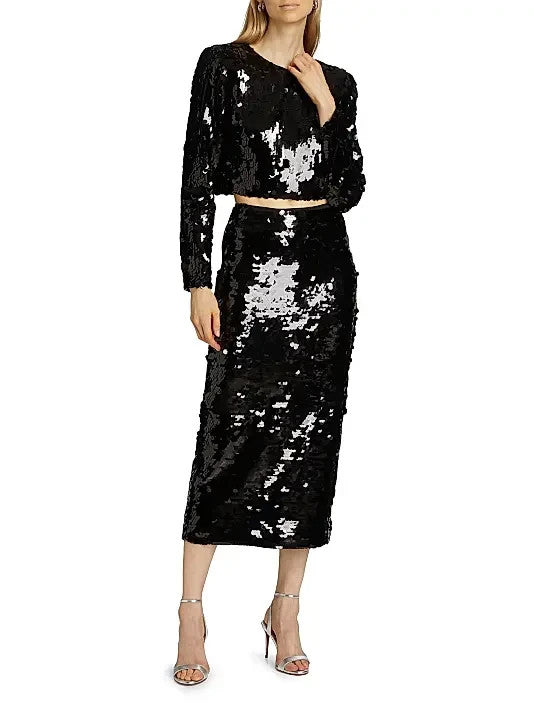 Toccin  Anaya Sequined Crop Top MSRP $425