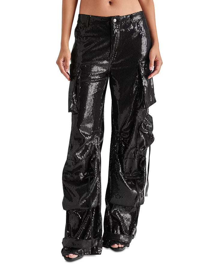 STEVE MADDEN Duo Sequin Cargo Pants MSRP $139
