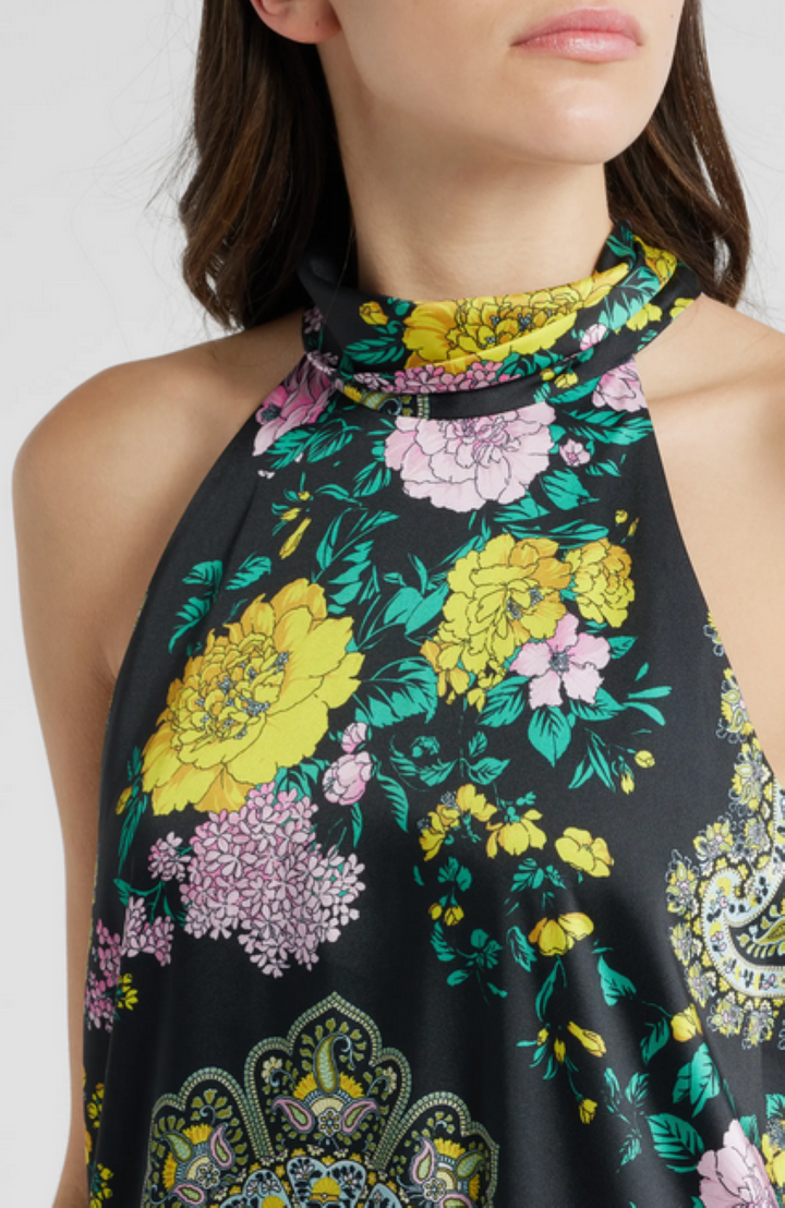 Kobi Halperin Genesis Printed Halter Maxi Dress MSRP $698