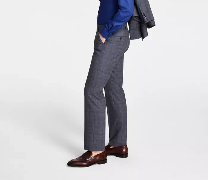 Michael Kors Men's Plaid Classic-Fit Wool Stretch Suit Pants $200 Size 40/29