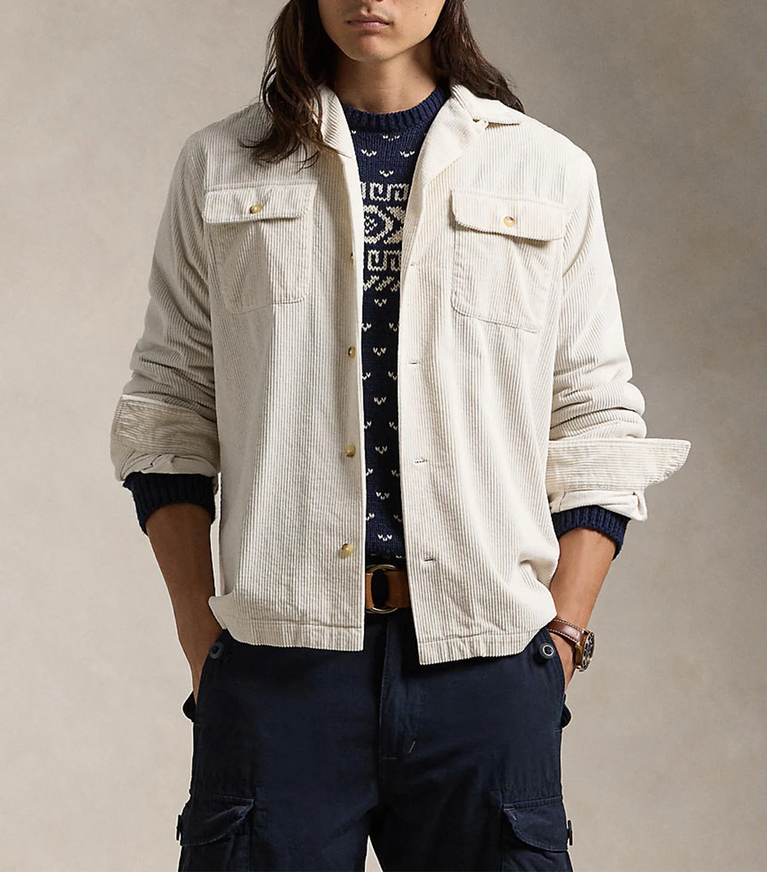 Polo Ralph Lauren Classic Fit Corduroy Camp Shirt MSRP $168