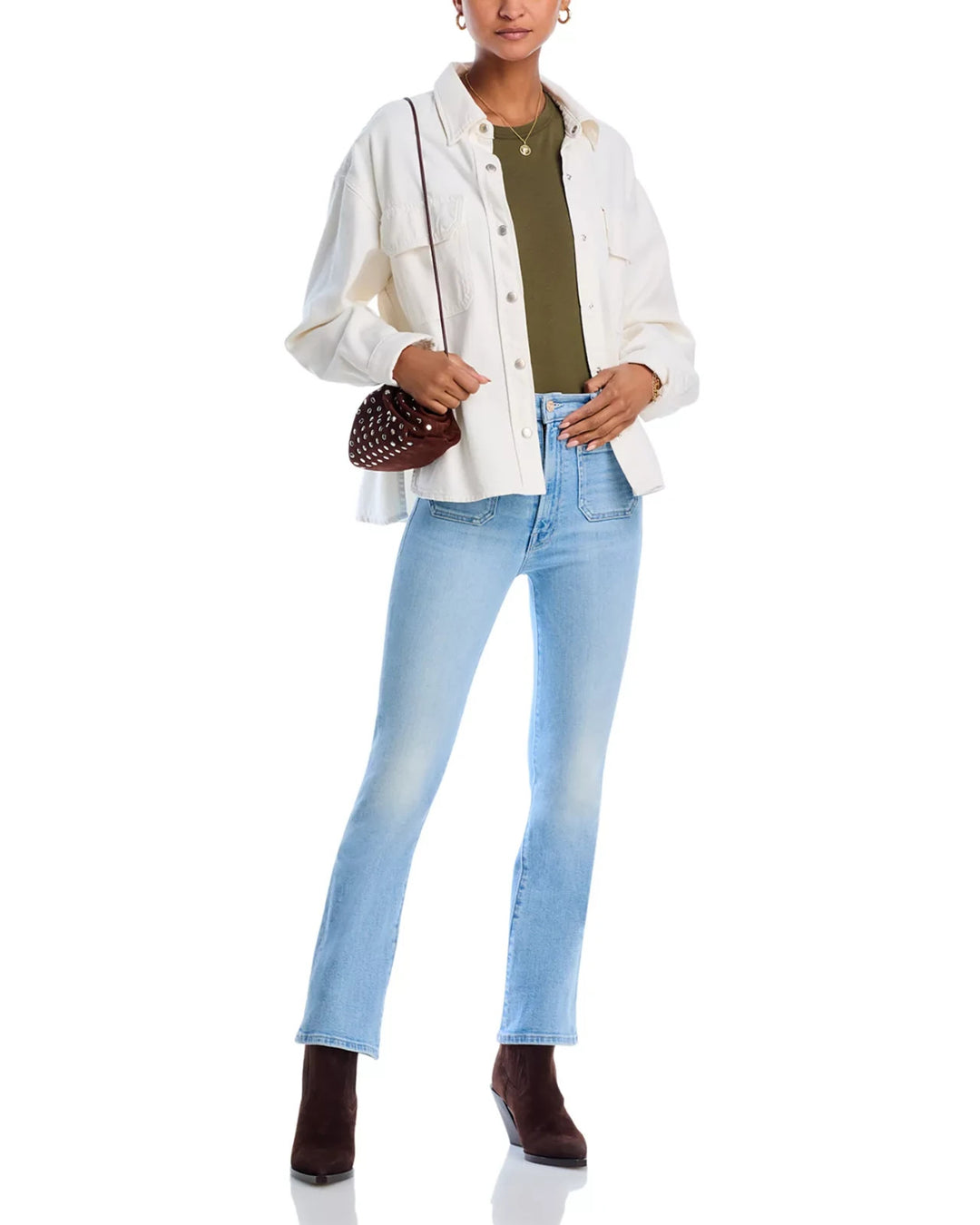 MOTHER Hustler Patch Pocket High Rise Ankle Jeans MSRP $268