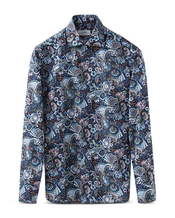 Eton Printed Slim Fit Dress Shirt MSRP $290