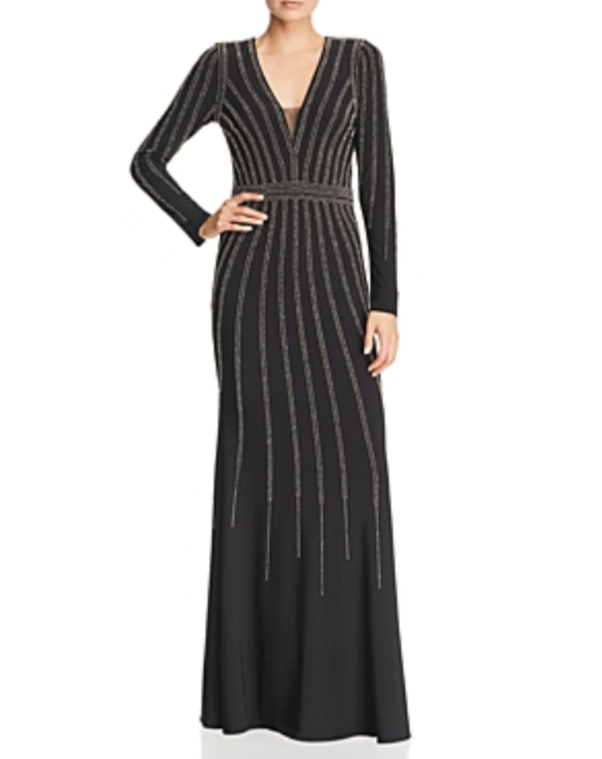 AQUA Beaded Stretch Gown MSRP $318