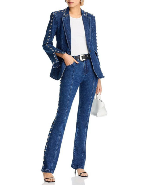 Cinq a Sept Shailene Studded High Rise Jeans MSRP $395