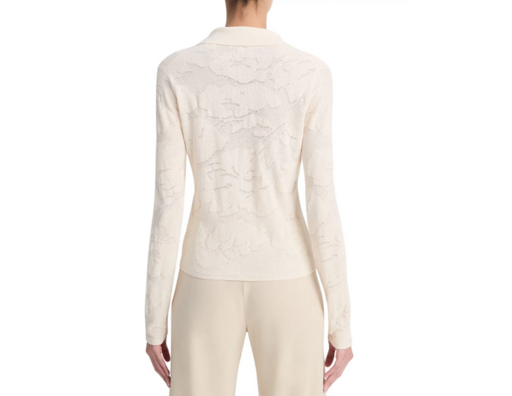 Vince Textured Floral Knit Cardigan MSRP $345