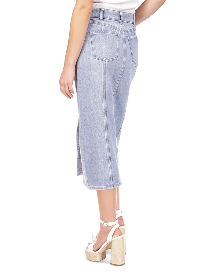 MICHAEL Michael Kors Denim Button Up Midi Skirt MSRP $145