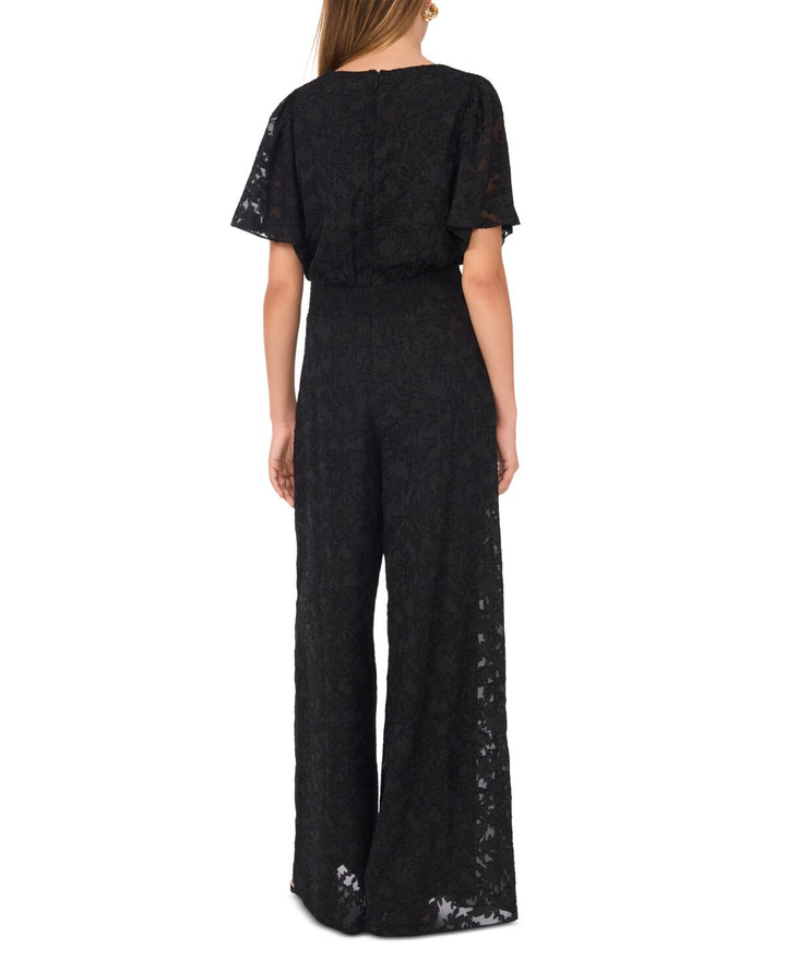 Vince Camuto Jacquard Smocked-Waist Jumpsuit MSRP $99