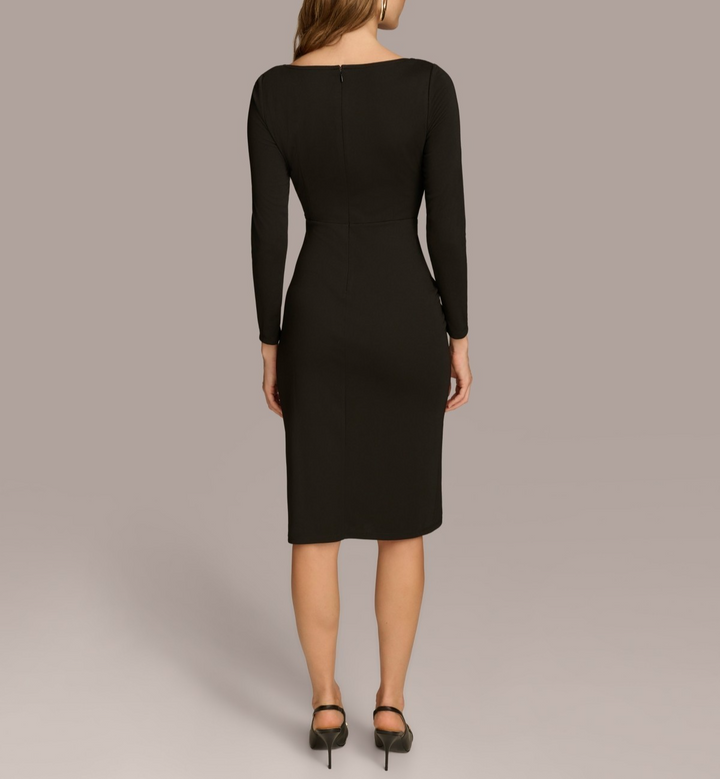 Donna Karan New York Women's Round-Neck Drape-Front Dress MSRP $139