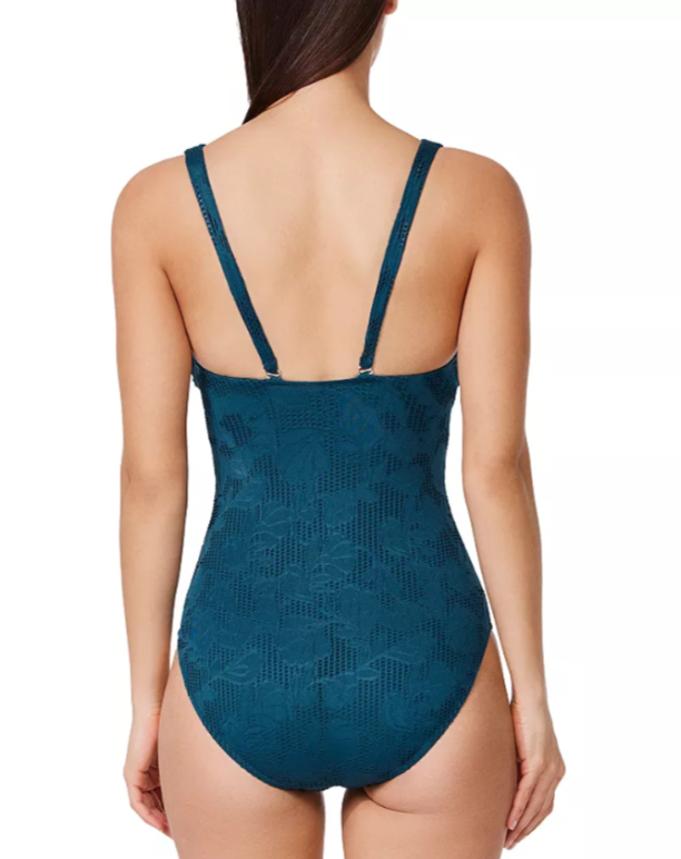 Profile by Gottex Deep V Neck Halter One Piece Swimsuit MSRP $160