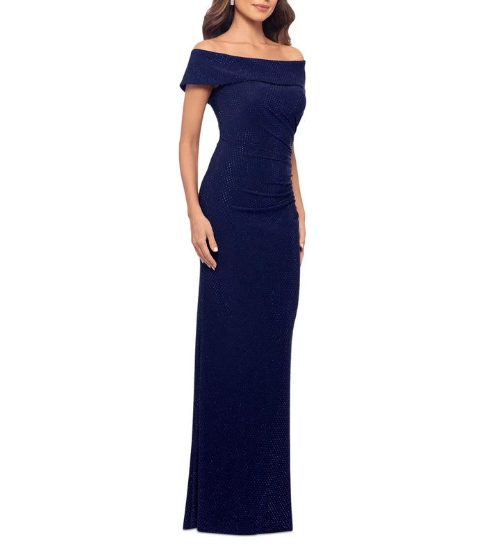 XSCAPE Women's Embellished Off-The-Shoulder Gown MSRP $299