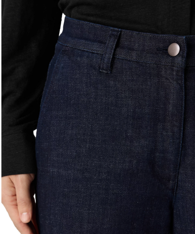 Eileen Fisher Cotton Stretch Denim Wide Leg Jeans MSRP $188