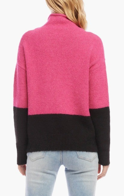 Karen Kane Colorblock Turtleneck Sweater MSRP $99