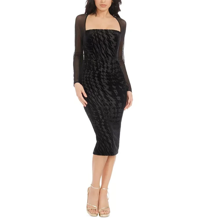 Dress the Population Women's Kimora Velvet Bodycon Dress MSRP $248