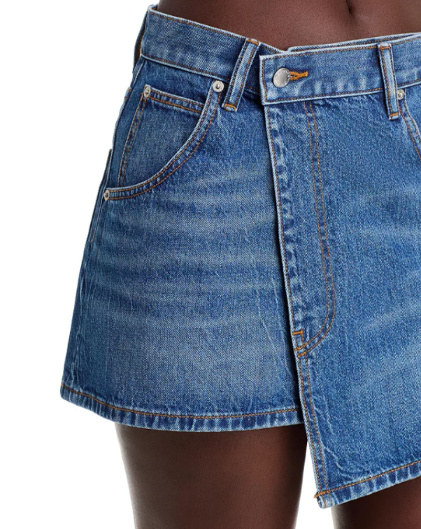alexanderwang Denim Wrap Mini Skirt MSRP $350