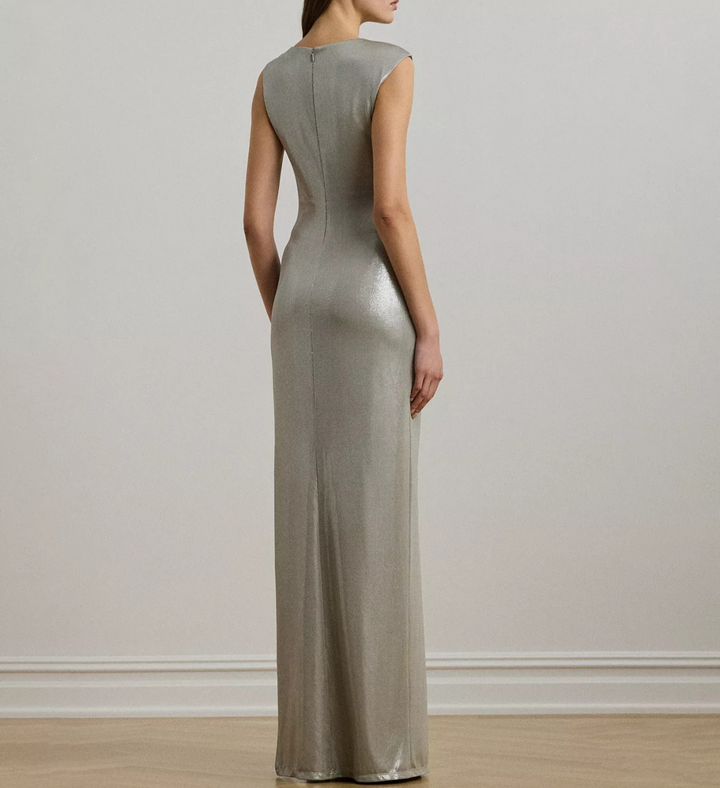 Lauren Ralph Lauren Metallic Jersey Column Gown MSRP $265