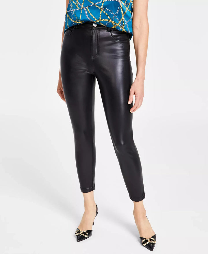 I.N.C. International Concepts Women's Faux-Leather Skinny Pants MSRP $69.50