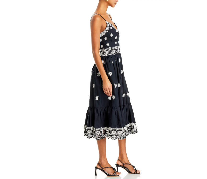 Sea Elysse Embroidered Midi Dress MSRP $395