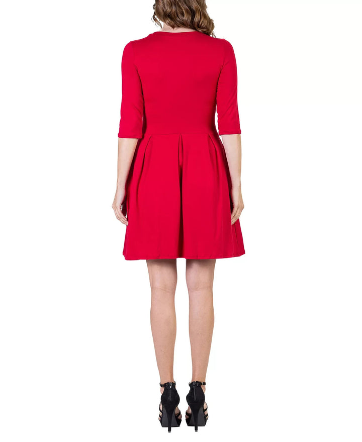 24seven Comfort Apparel Women's Three Quarter Sleeve Mini Dress MSRP $93.99