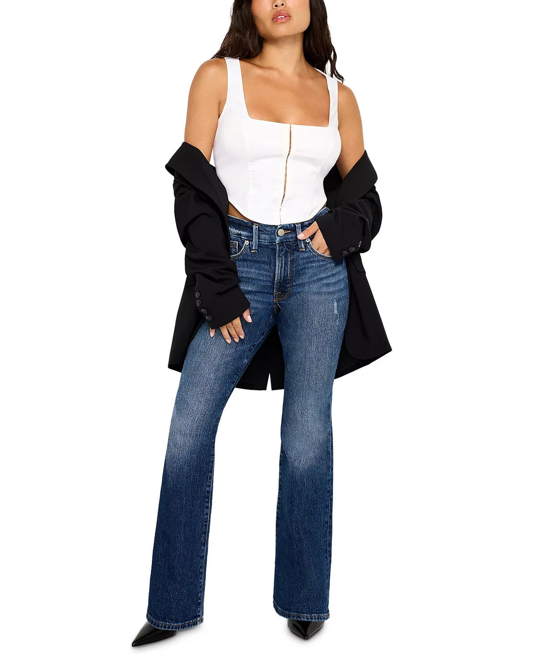 Good American Good Petite Bootcut Jeans MSRP $159