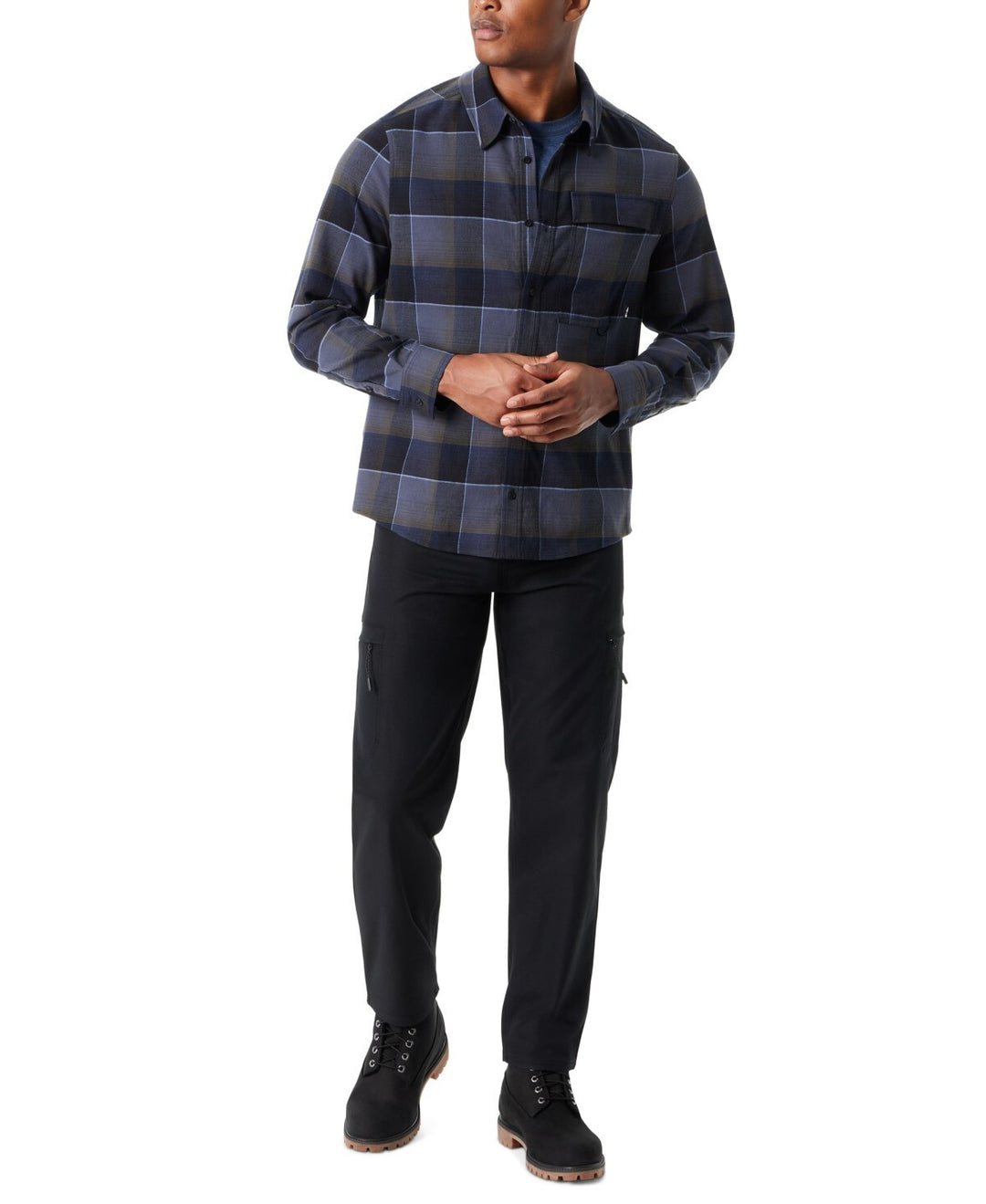 BASS OUTDOOR Plaid Button-Front Stretch Flannel Shirt MSRP $69