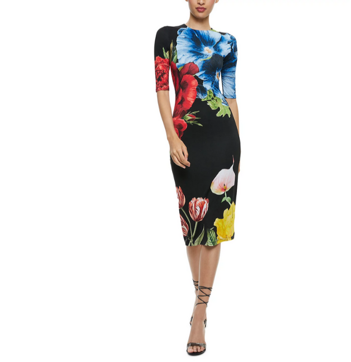 Alice and Olivia Delora Midi Dress MSRP $395