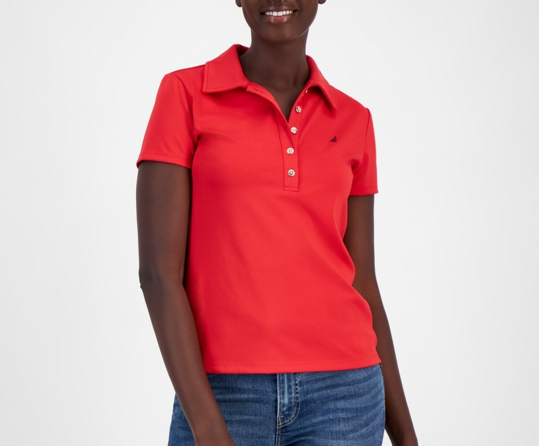 Nautica Jeans  Women's Short-Sleeve Polo Shirt MSRP $59.50