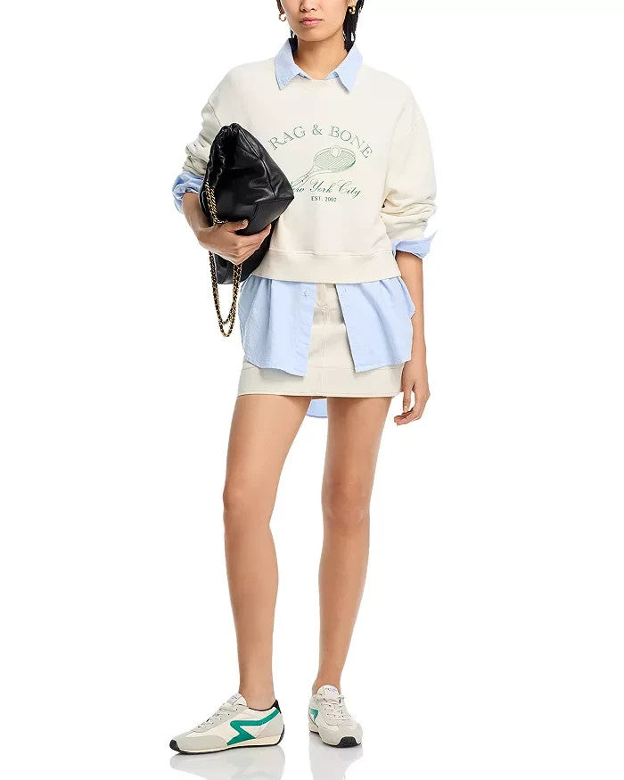 rag & bone Racquet Ball Crop Sweatshirt MSRP $228