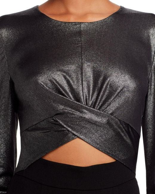 Black Halo Angie Metallic Cutout Combo Jumpsuit MSRP $415