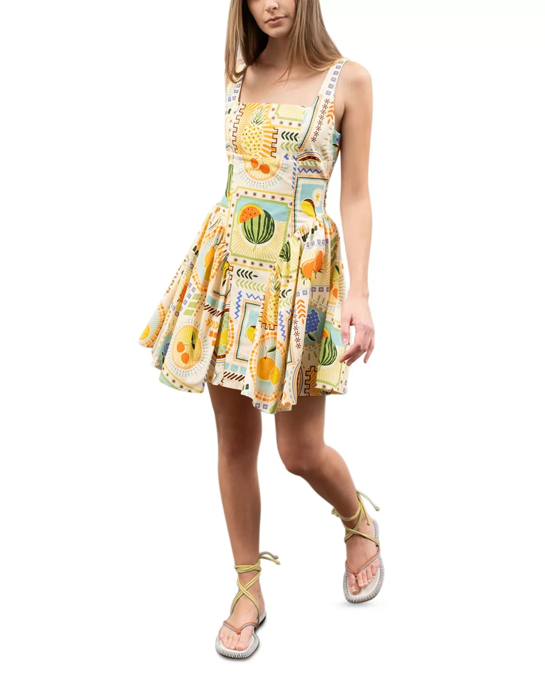 Moon River Printed Corset Poplin Mini Dress MSRP $96
