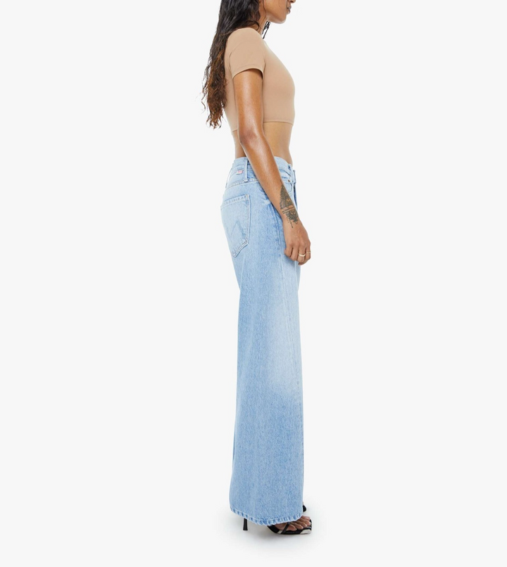 MOTHER Lil Lemon Twist High Rise Wide Leg Jeans MSRP $258