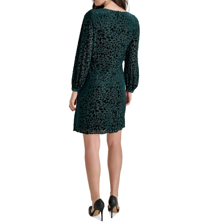 Dkny Boat-Neck Long-Sleeve Twist-Front Dress MSRP $134