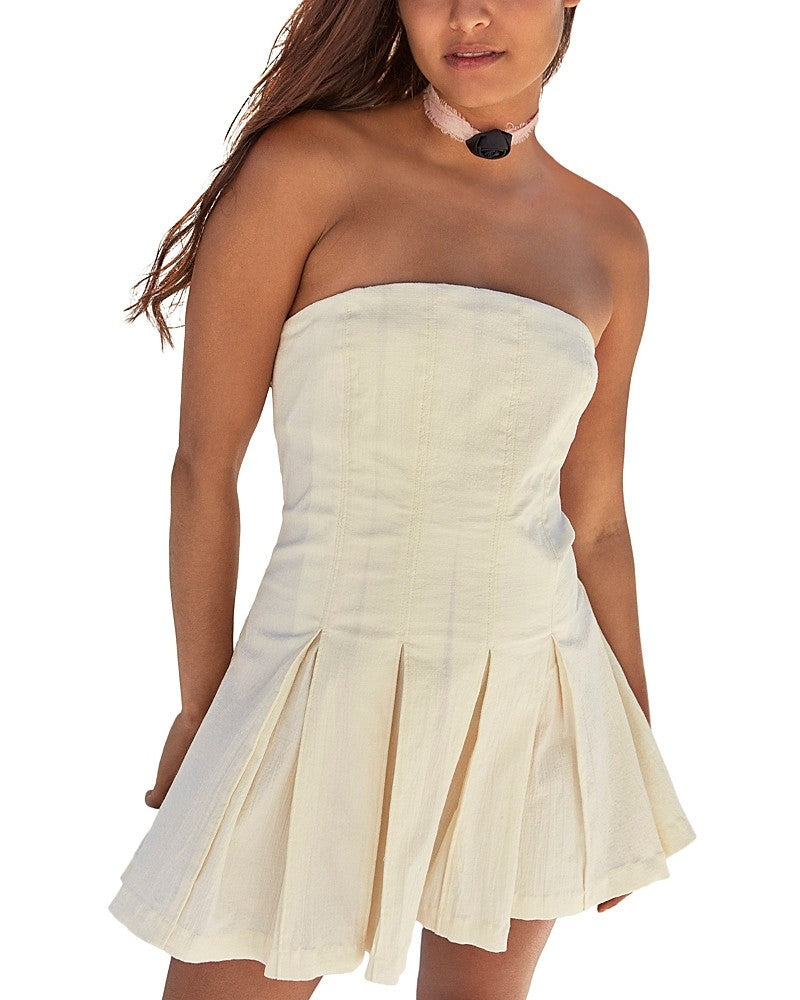 Free People Made Me Smile Strapless Mini Dress MSRP $78