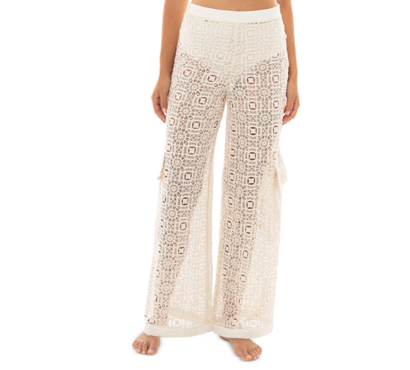 Agua Bendita Maca Jardim Crochet Cargo Cover Up Pants MSRP $250