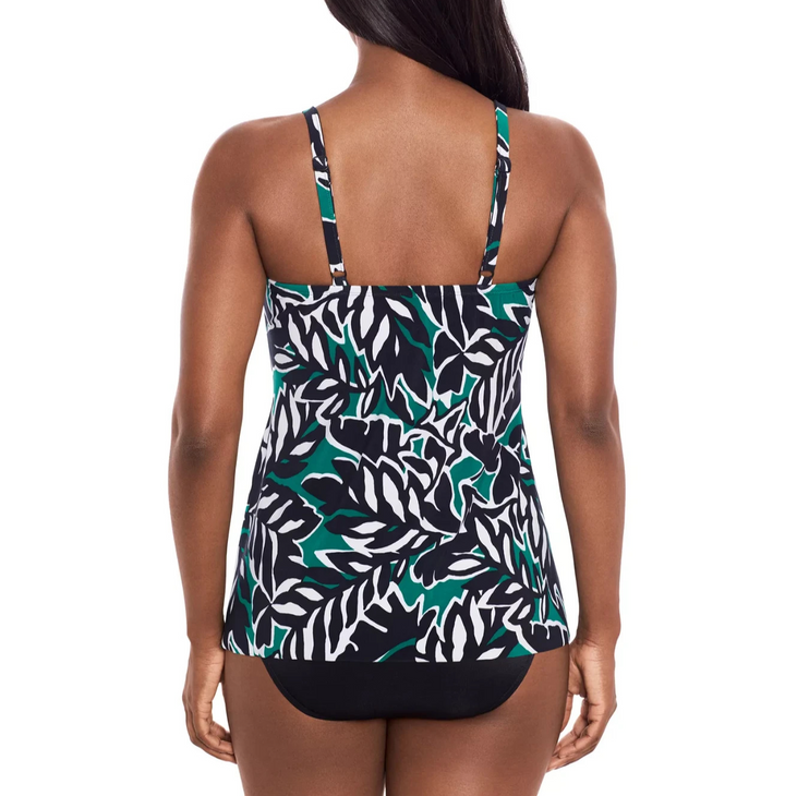Miraclesuit Palma Verde Marina Plunge-Neck Tankini  Top MSRP $136