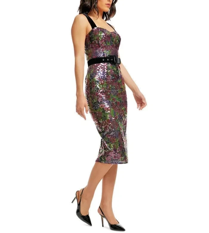 Dress the Population Nicole Sequinned MIDI Dress MSRP $328