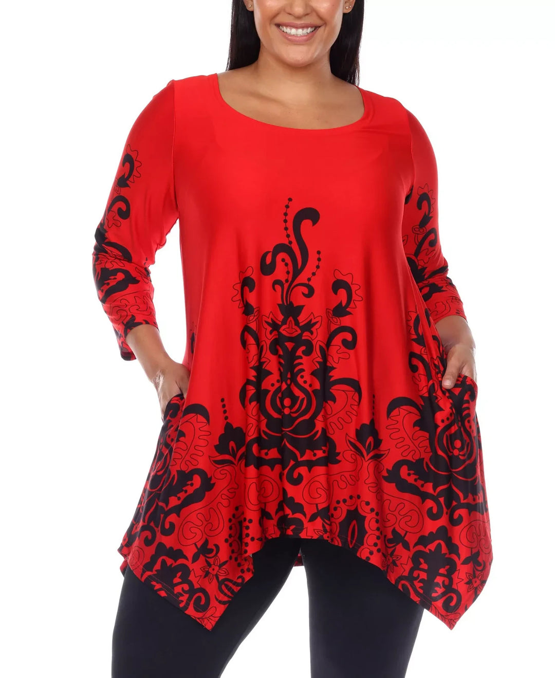 White Mark Plus Size Yanette Tunic Top MSRP $46