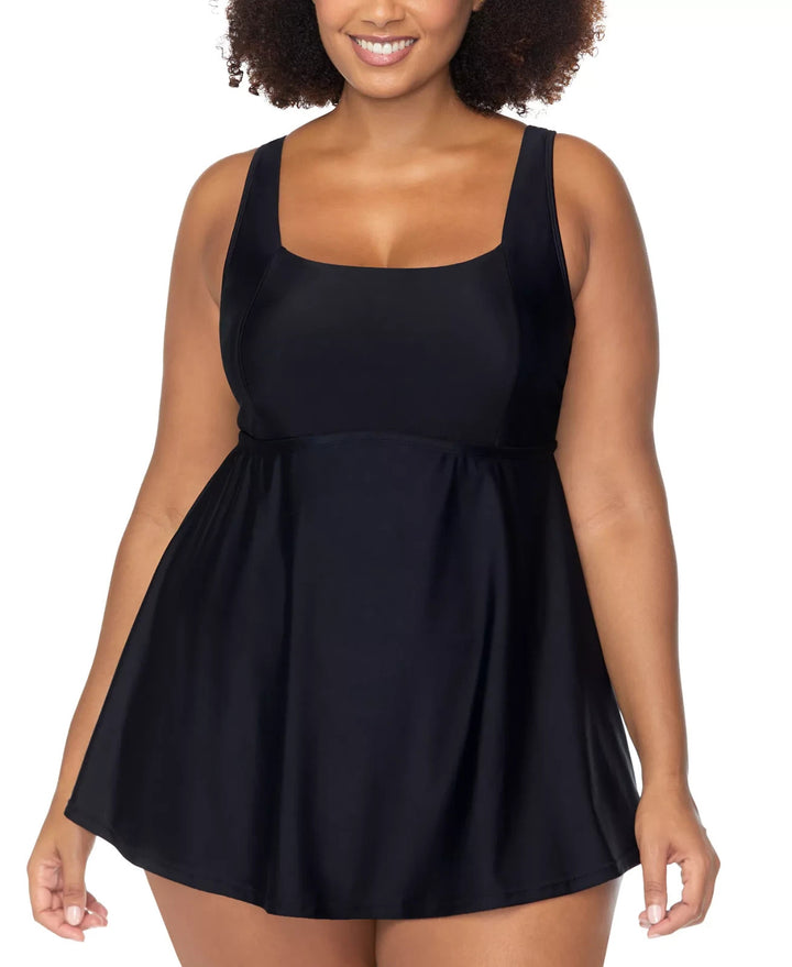 Raisins Curve Trendy Plus Size Straya Underwire Swimdress MSRP $98