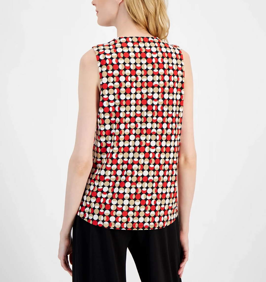 Anne Klein Sleeveless Printed Blouse MSRP $49