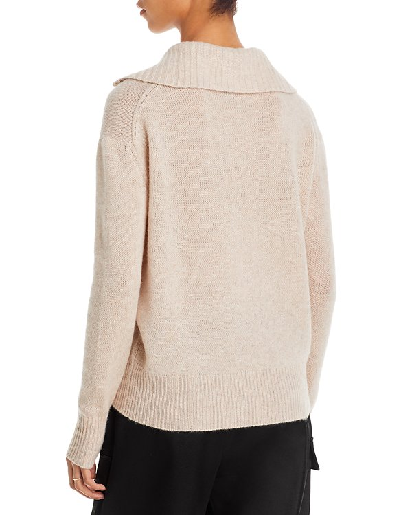 C by Bloomingdale's Cashmere Drop Shoulder Half Zip Cashmere Sweater MSRP $198