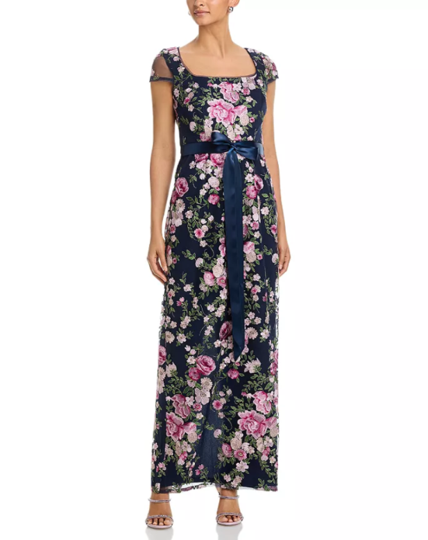 Adrianna Papell Cascading Floral Column Gown MSRP $269