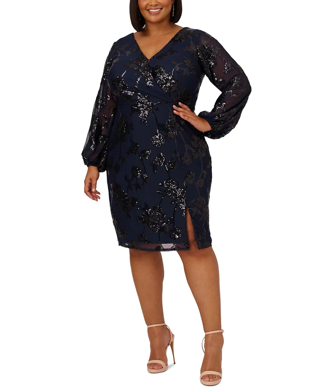 Adrianna Papell Plus Size Floral-Sequined Sheath Dress MSRP $249 DGFOutlet Adrianna Papell Plus Size Floral-Sequined Sheath Dress MSRP $249 DGFOutlet