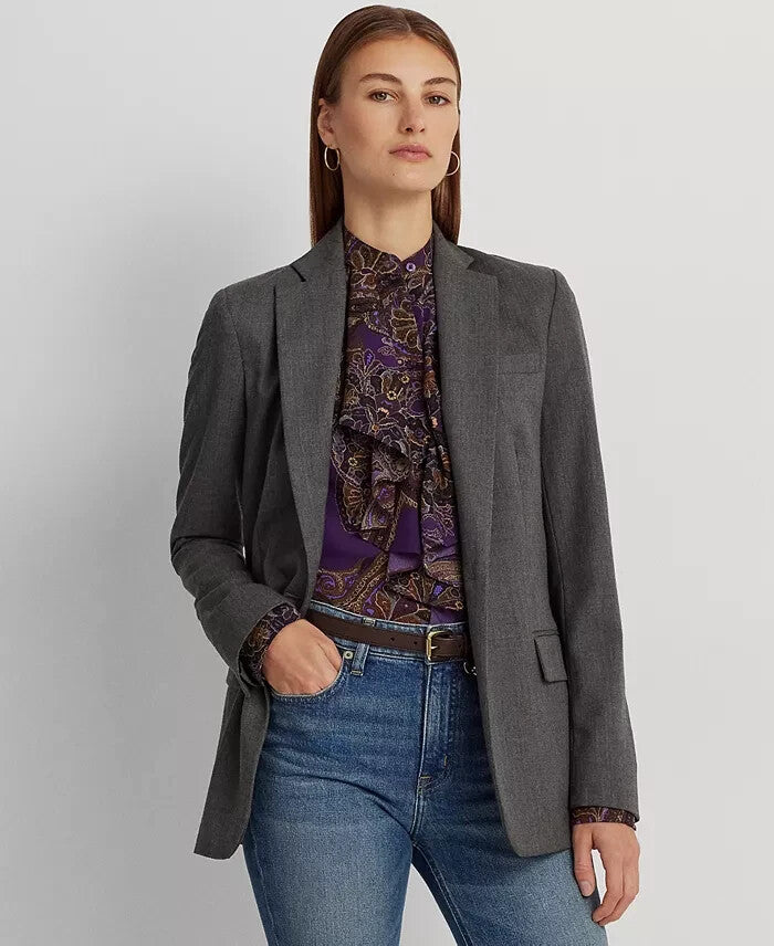 Lauren Ralph Lauren Women's Wool Twill Blazer MSRP $395